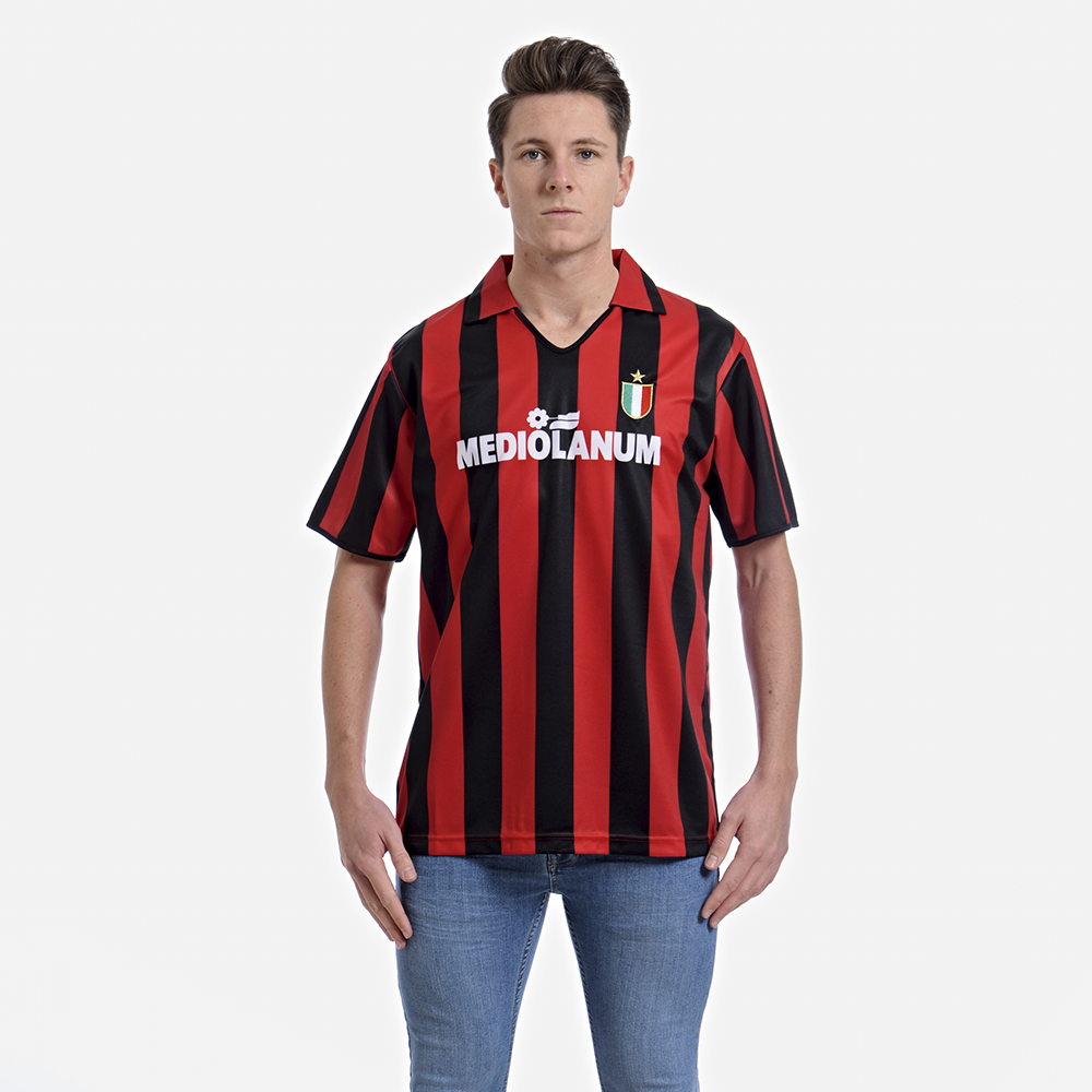 Official AC Milan 1988 Home Retro Shirt Tee Top Football Sport 
