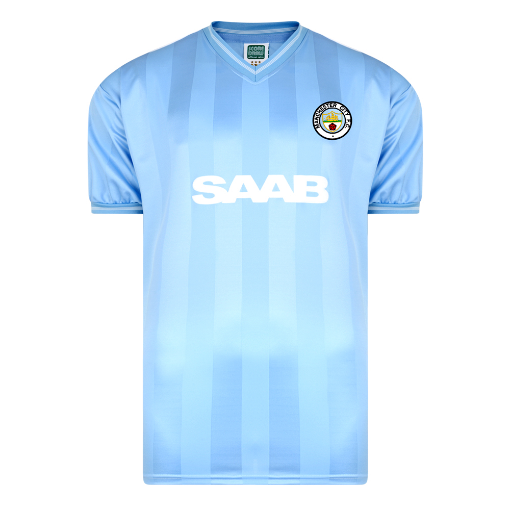 Manchester City FC Official Soccer Gift Mens 1982 Home Kit Retro Shirt 