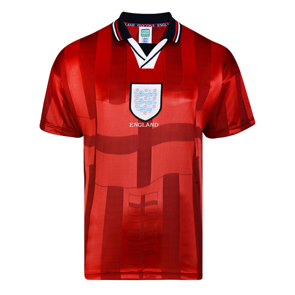 Score Draw Retro England 1998 World Cup Football Shirt White/Navy/Red ...