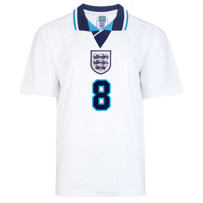 England 1996 Euro No8 Gascoigne Retro Shirt 