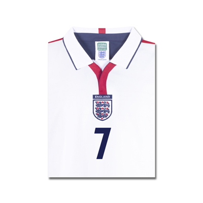 England 2004 No 7 Beckham Retro Football Shirt