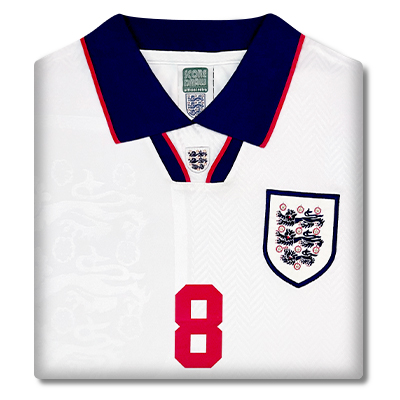 England 1993 No8 Gascoigne Retro Football Shirt